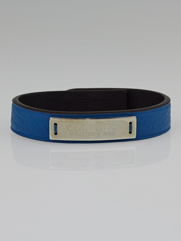 Louis Vuitton Blue Taurillon Leather Press It Bracelet
