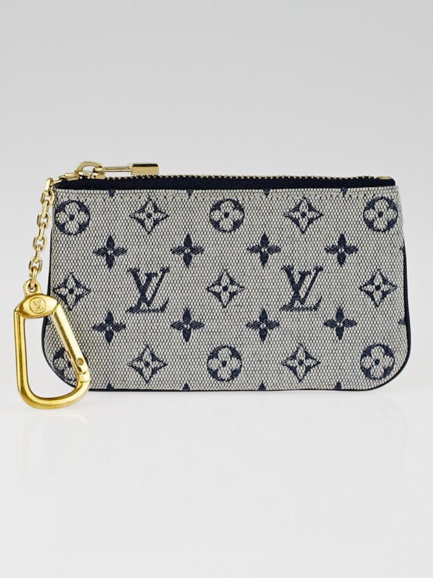 Louis Vuitton Blue Monogram Mini Lin Canvas Pochette Cles Key and Change Holder