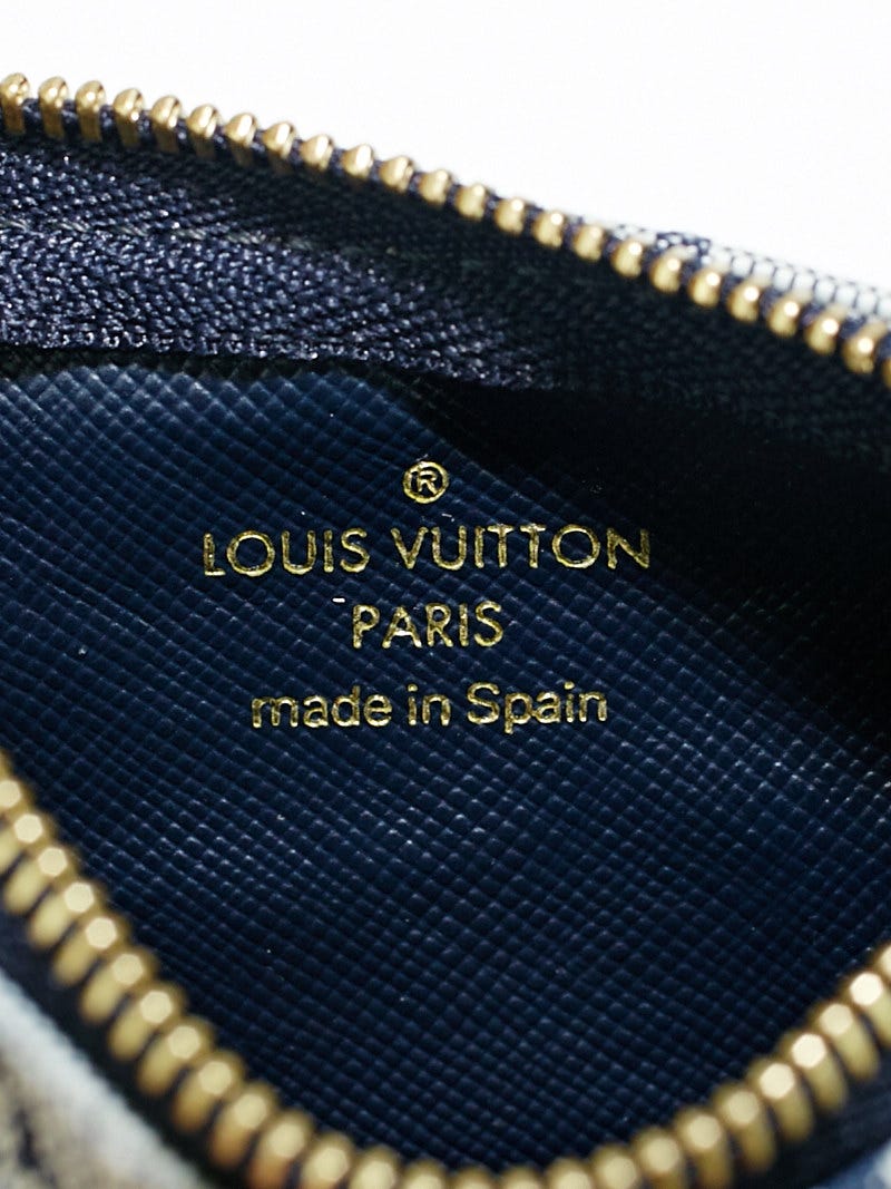 Louis Vuitton Blue Monogram Mini Lin Canvas Pochette Cles Key and Change  Holder - Yoogi's Closet