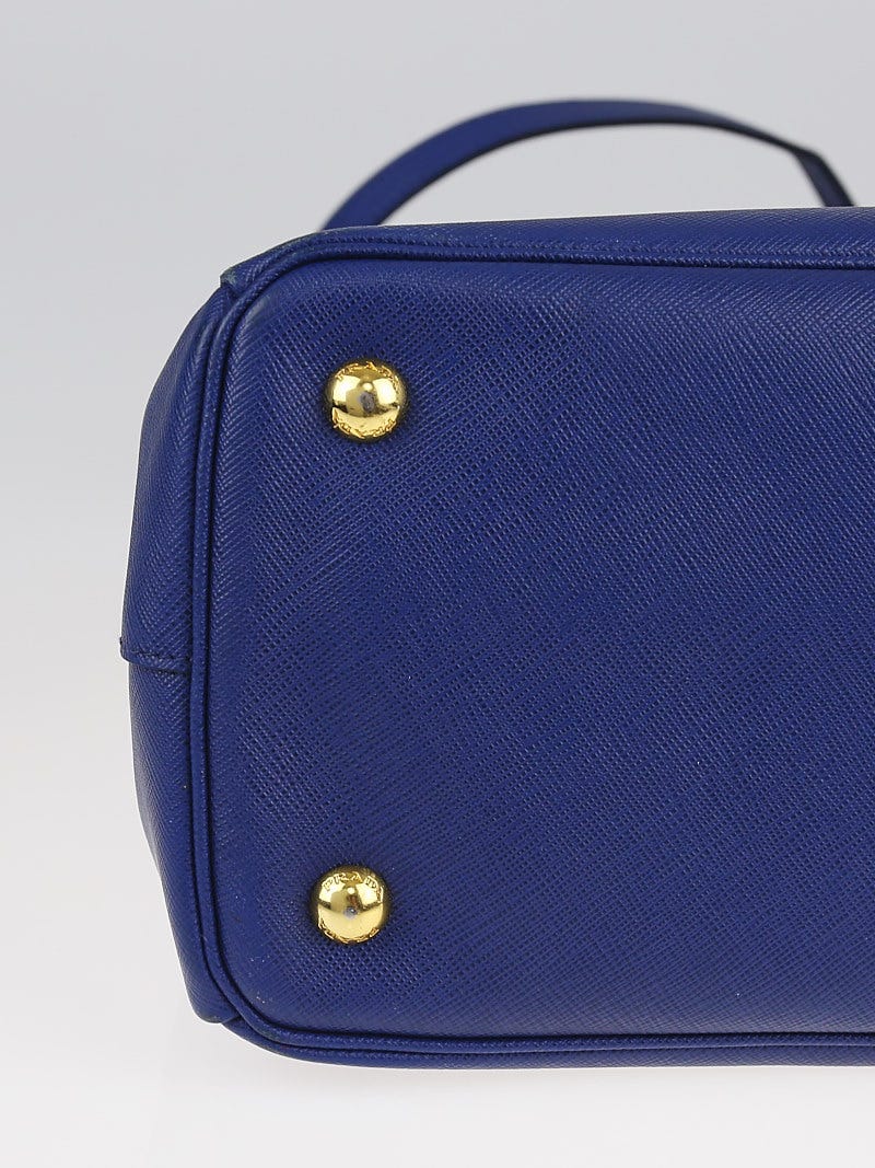 Prada Bluette Saffiano Lux Leather Small Tote Bag BN1874 Prada Bluette Saffiano Lux Leather Small Tote Bag BN1874
