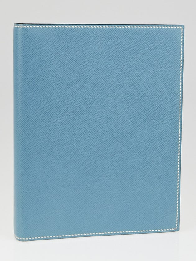 Hermes Blue Jean Courchevel Leather Semainier Agenda Cover