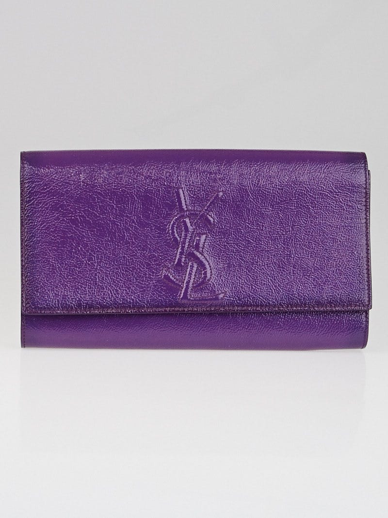 Yves Saint Laurent Purple Patent Leather Belle du Jour Clutch Bag
