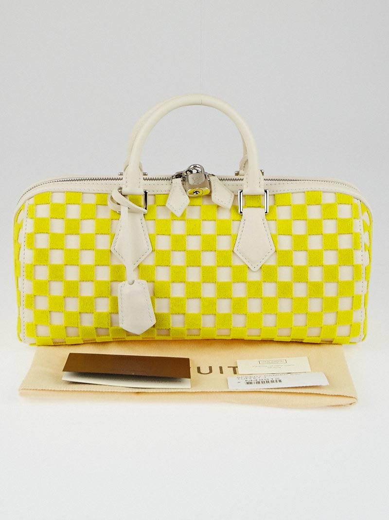 Louis Vuitton White Damier Cubic East/West Speedy Cream Yellow