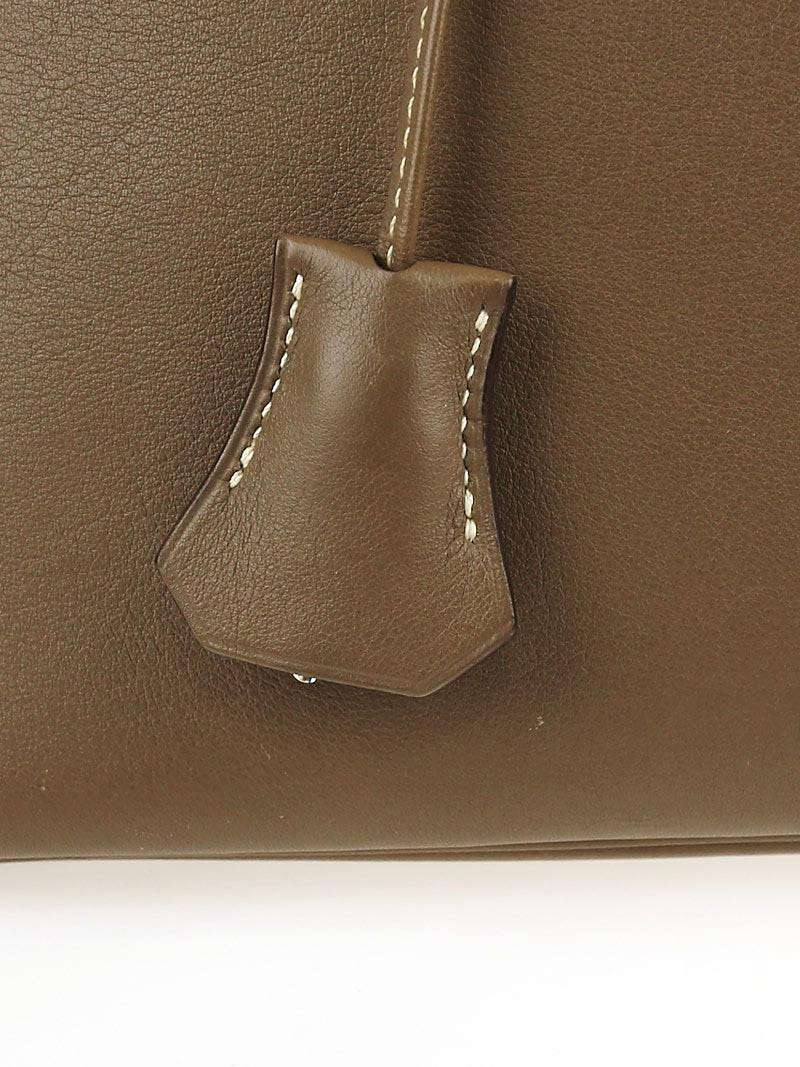 Hermes 31m Etoupe Swift Leather Web Bolide 1923 Bag - Yoogi's Closet