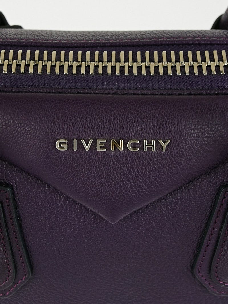 Givenchy Dark Purple Sugar Goatskin Leather Small Antigona