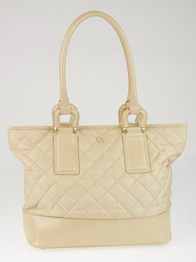 Burberry Beige Quilted Nylon Large Grange Tote Bag