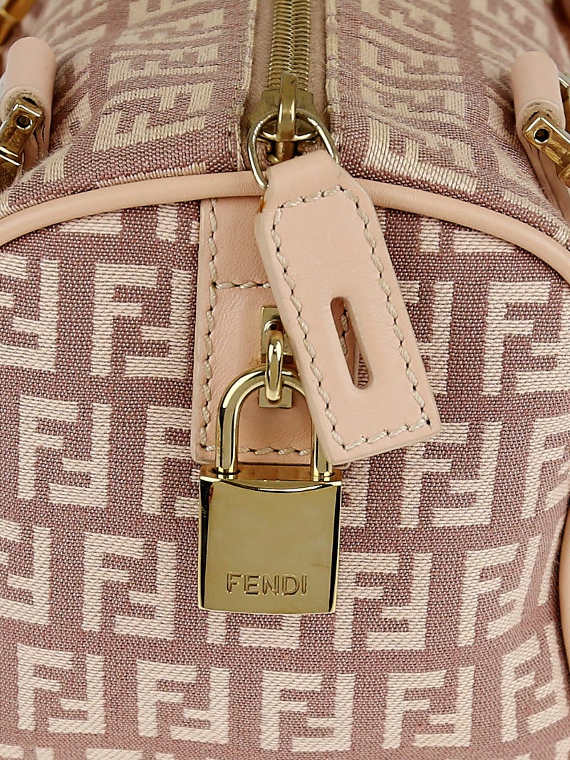 Fendi Pattern Print, Pink Zucchino Forever Boston Bag Mini