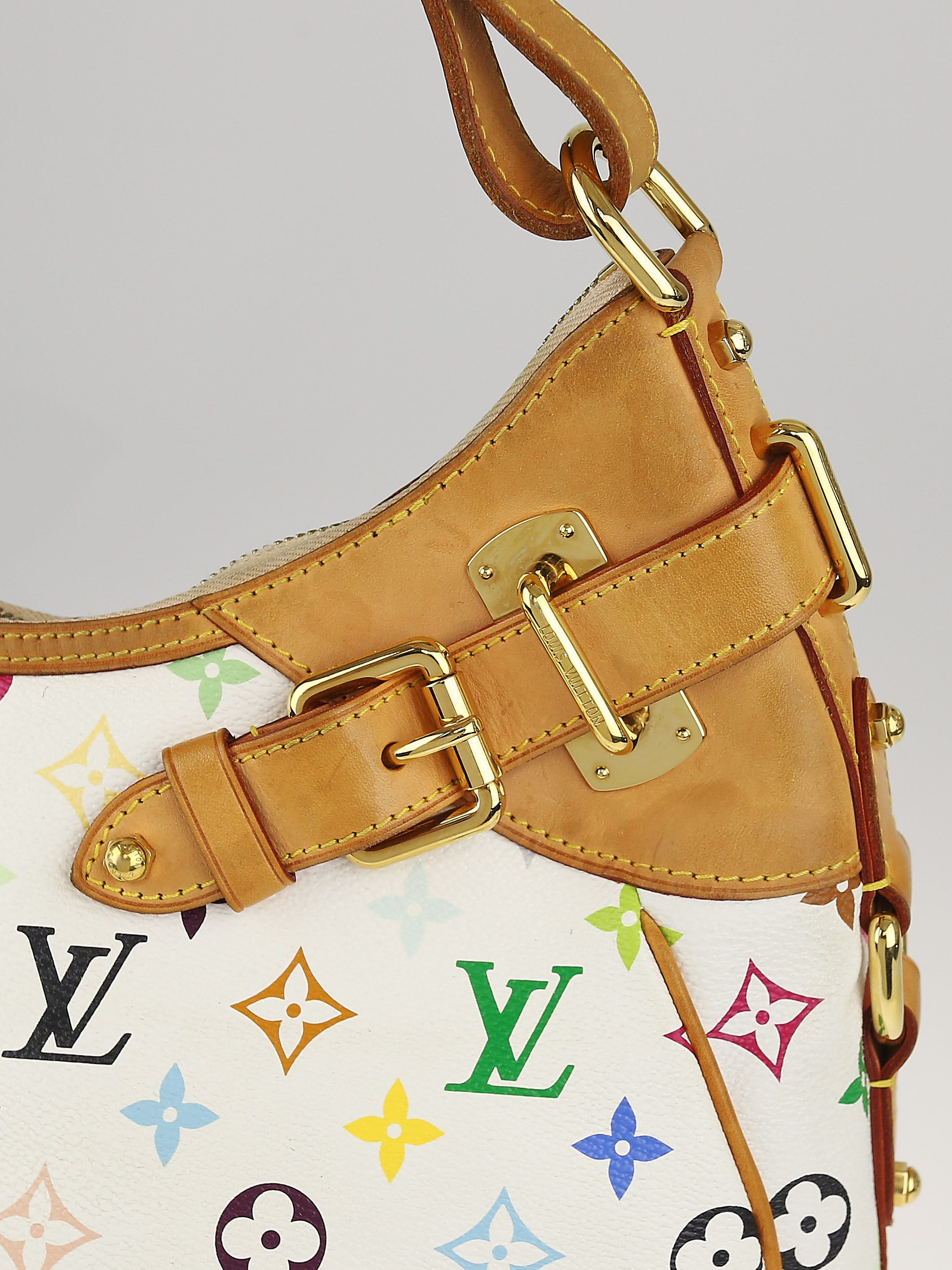 Louis Vuitton White Monogram Multicolore Greta Bag - Yoogi's Closet