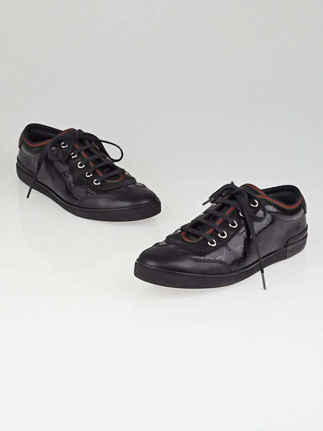 Gucci Black GG Imprime Leather Vintage Web Sneakers Size 5/35.5
