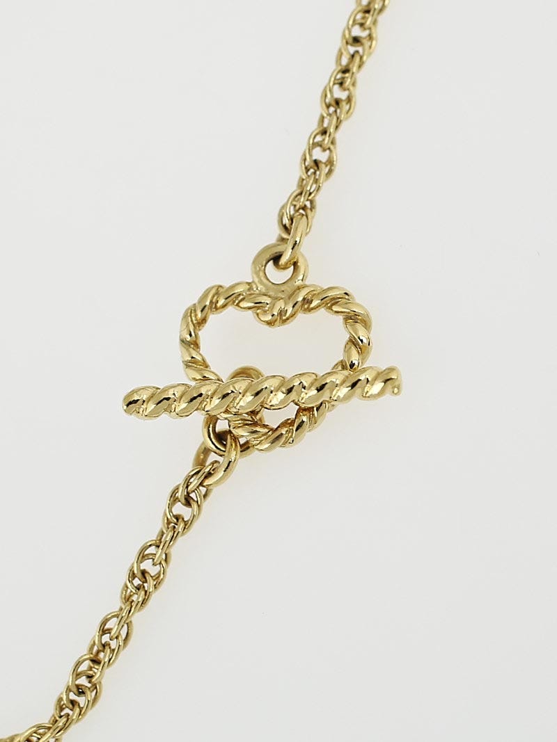 Louis Vuitton Necklace Sweet Heart Monogram Gold LV Logo Flower accessories