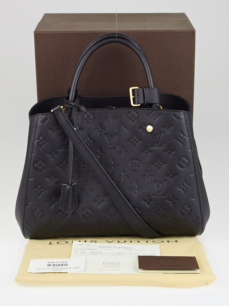 Louis Vuitton Empreinte Leather Montaigne MM in Black Satchel Bag M41048