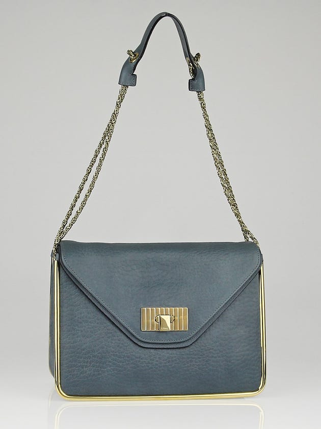 Chloe Blue Leather Sally Medium Shoulder Bag 