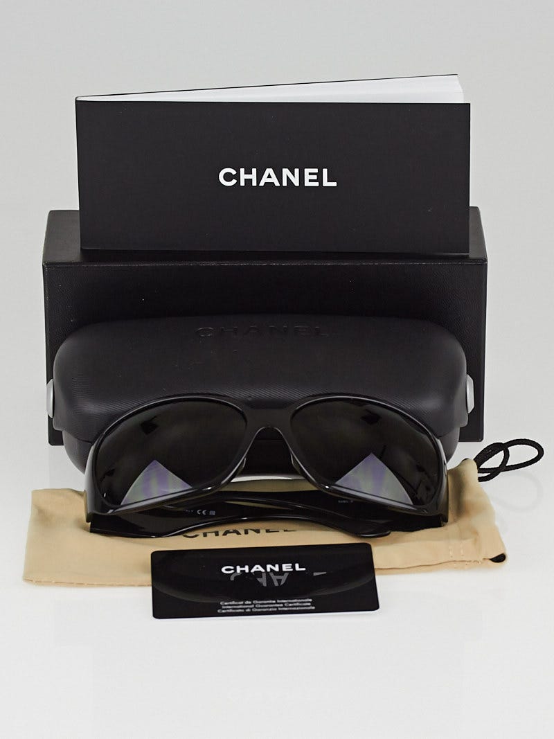 Chanel Black Frame Swarovski Crystal Sunglasses 5080-B | Yoogi's