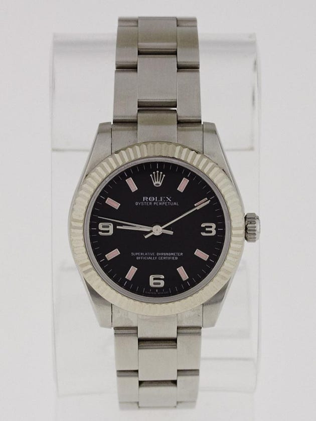 Rolex Stainless Steel and 18k White Gold 31mm Oyster Perpetual No Date Watch