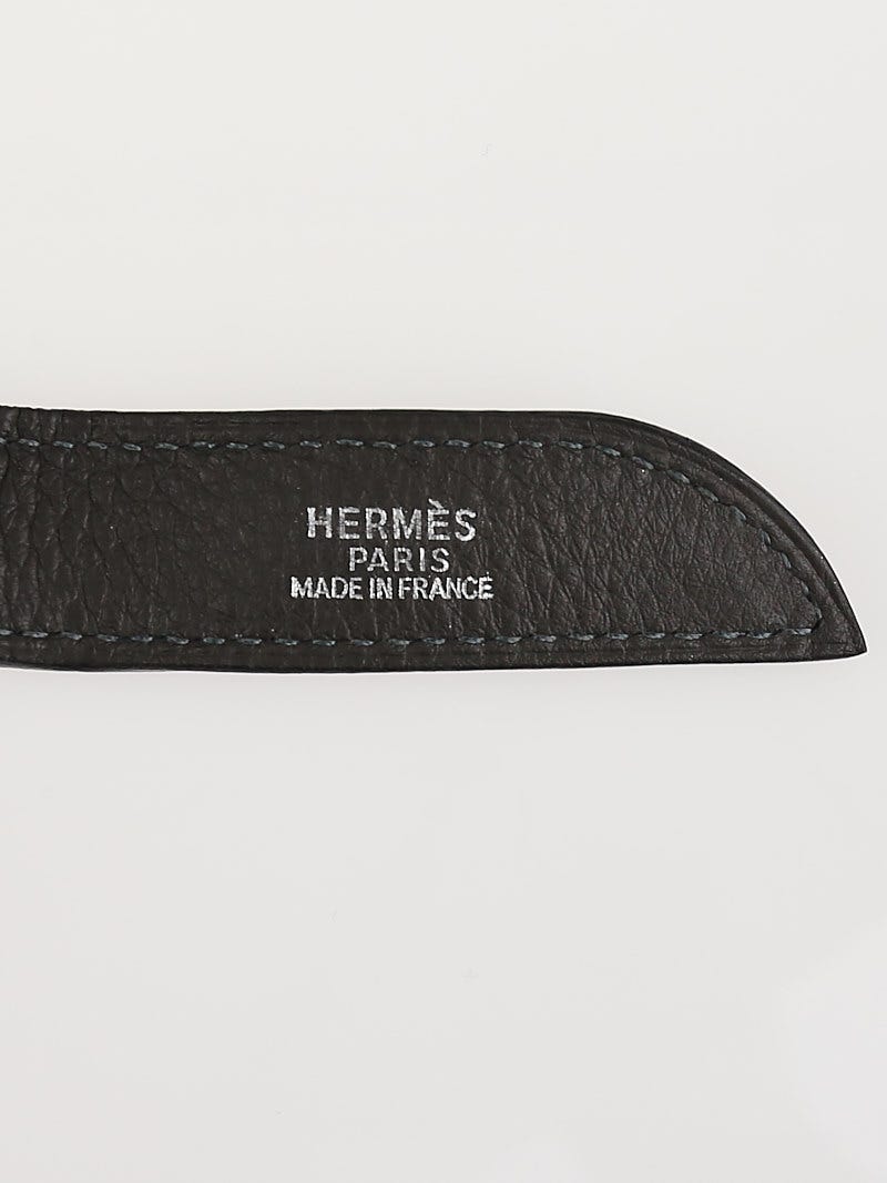Hermes 32cm Bleu Malte Clemence Leather Massai Cut Bag - Yoogi's Closet