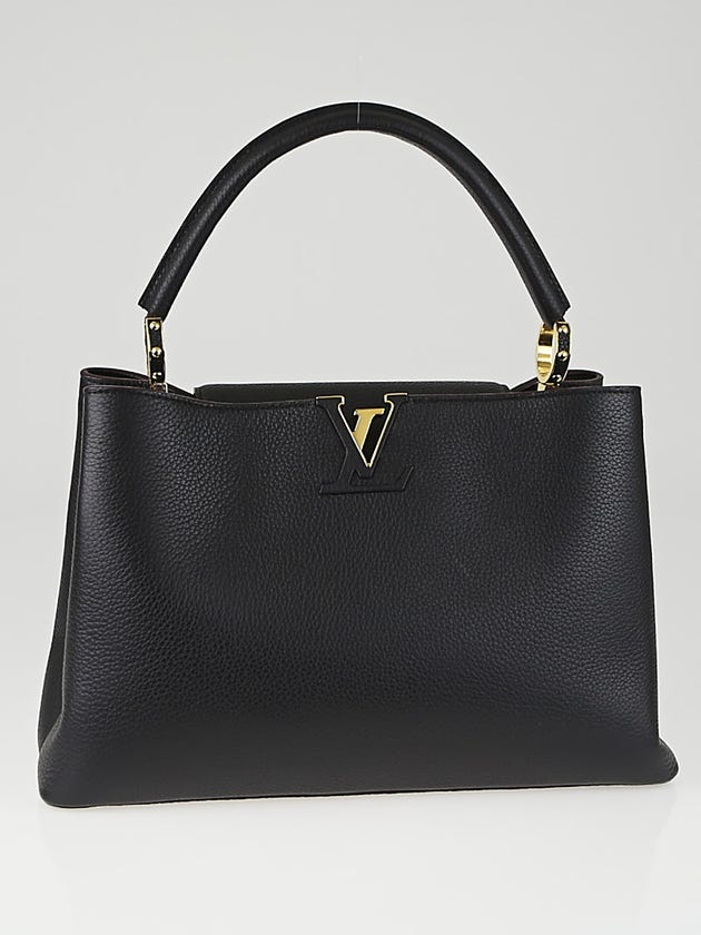 Louis Vuitton Black Taurillon Leather Capucines MM Bag