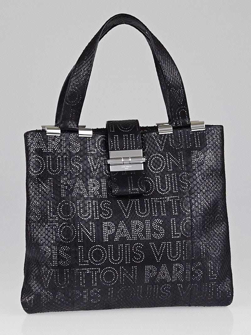 LOUIS VUITTON Python Perfore Lutece Bag Black 251436