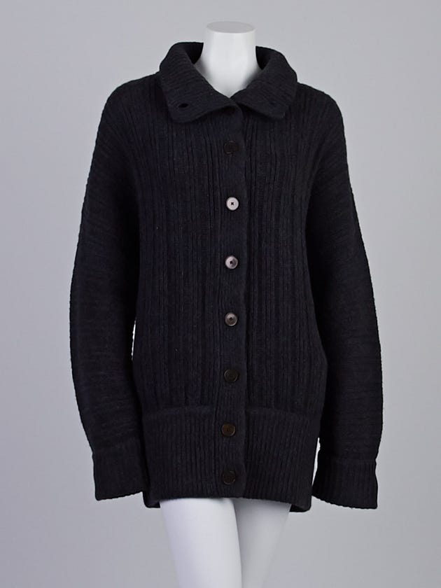 Donna Karan Flannel Wool/Cashmere Oversized Cardigan Size M/L