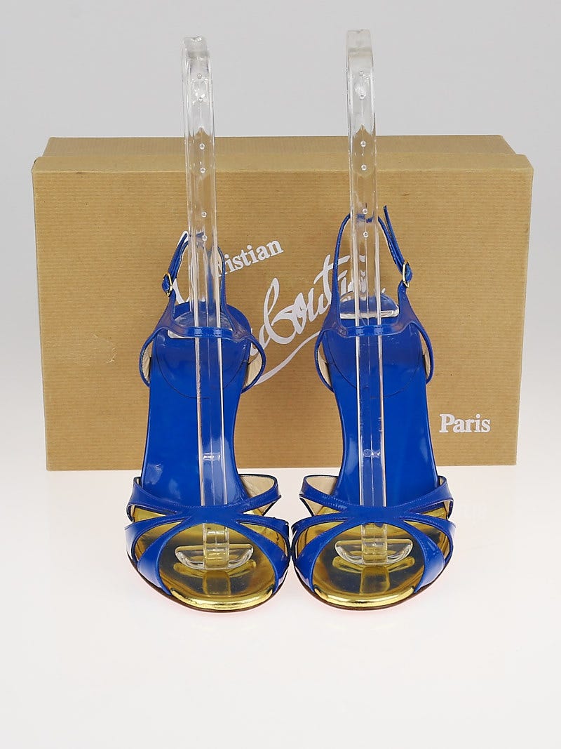 Christian Louboutin Blue Patent Leather Noeudette Sandals