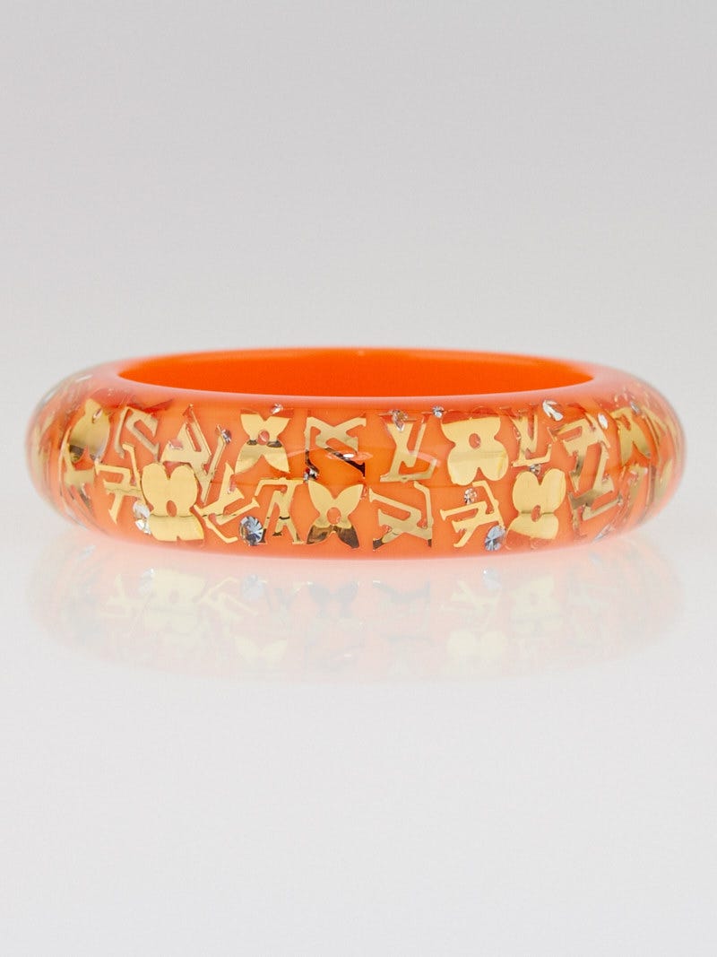 Louis Vuitton Orange Gold Resin Monogram Inclusion Bangle Bracelet