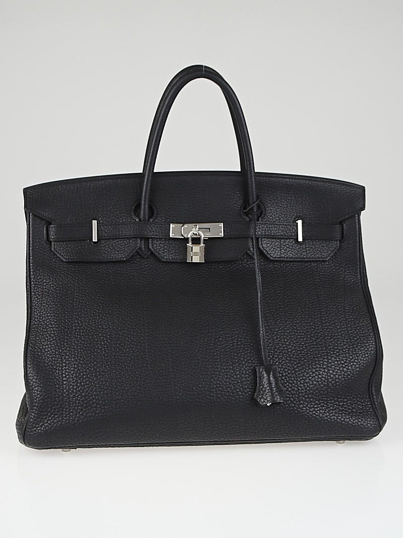 Hermes 40cm Black Togo Leather Palladium Plated Birkin Bag