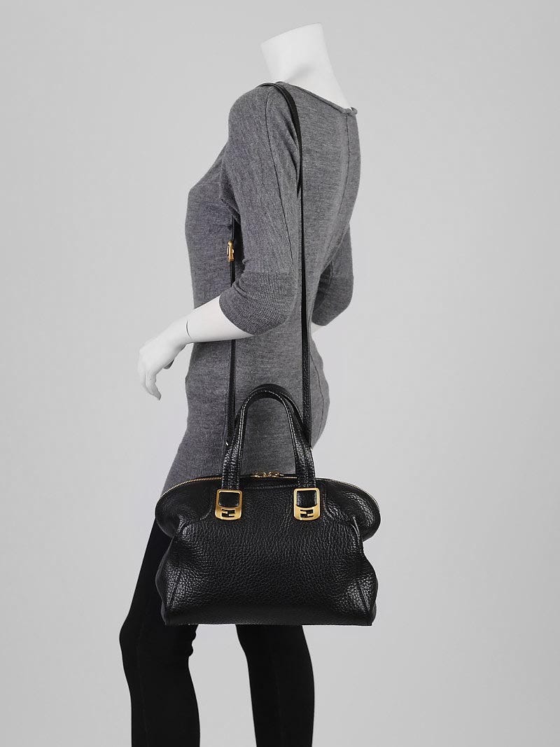 バッグ FENDI chameleon handbag leather black Fendi Chameleon Tote