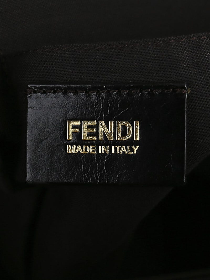 Fendi Black Vitello Leather Chameleon Small Tote Bag 8BL114
