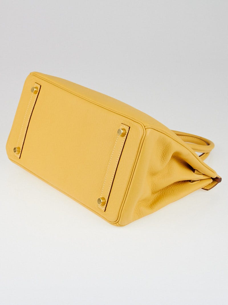 Hermes 30cm Soleil Fjord Leather Gold Plated Birkin Bag - Yoogi's Closet