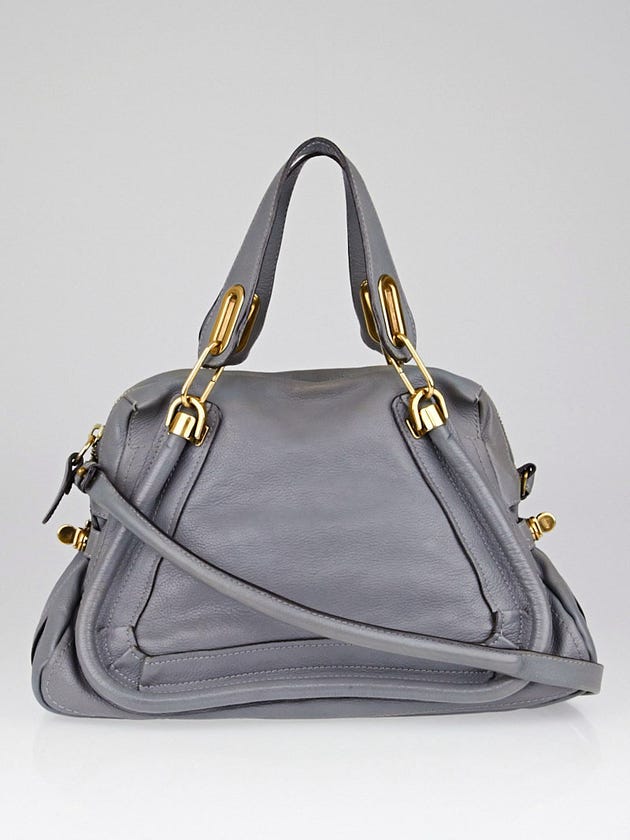 Chloe Grey Pebbled Leather Medium Paraty Bag