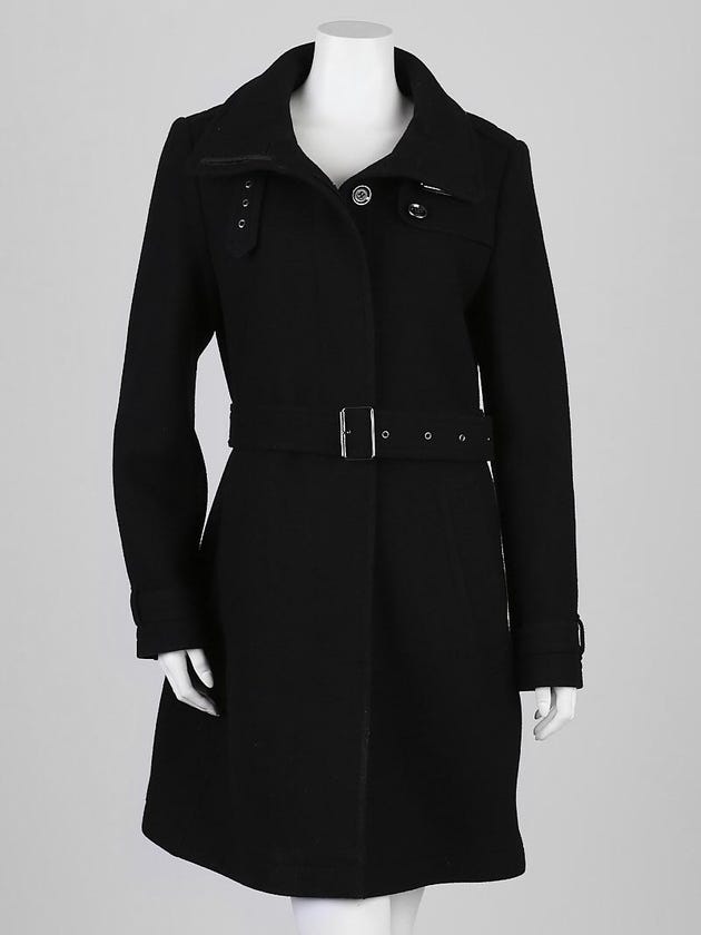 Burberry Brit Black Wool Blend Rushworth Coat Size 12