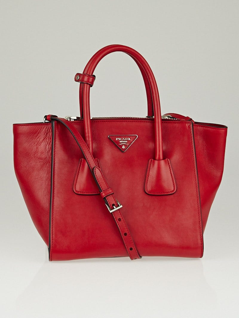Prada Fuoco Glace Calf Leather Twin Pocket Double Handle