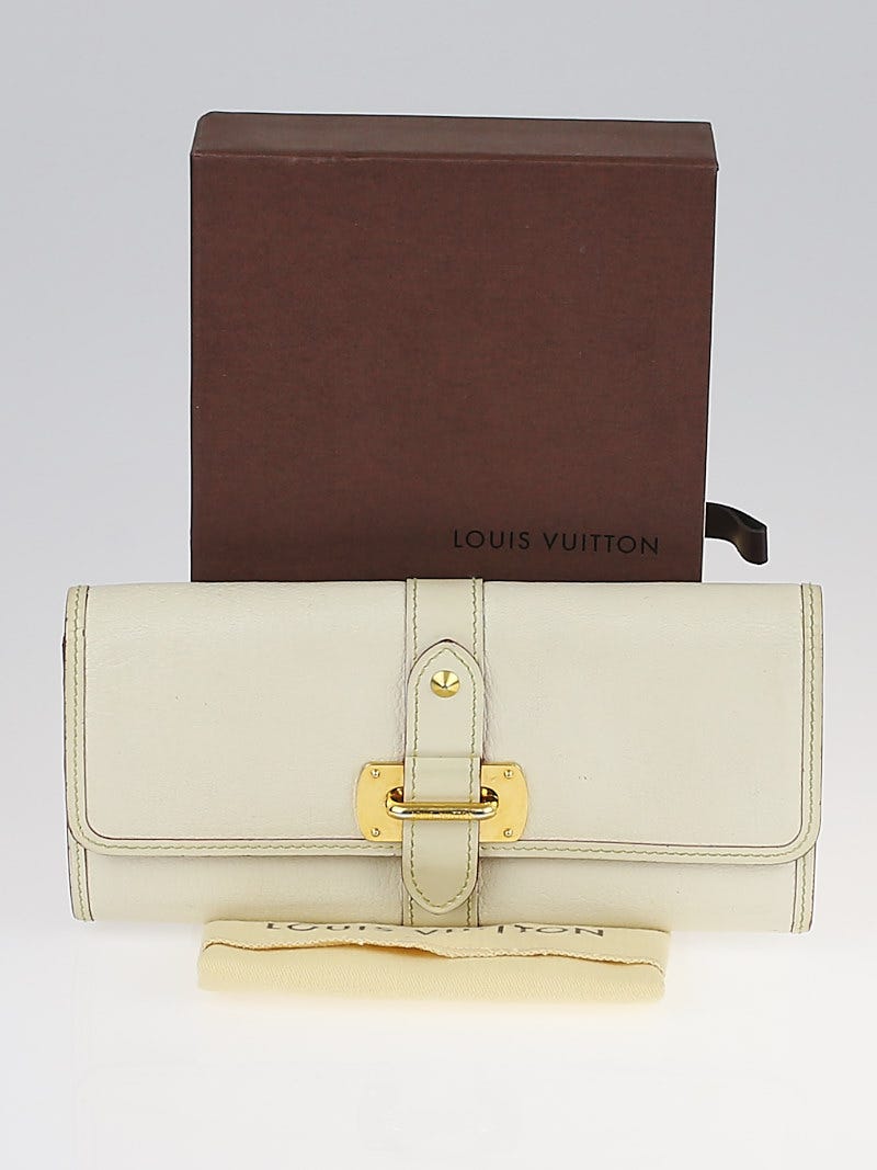 Louis Vuitton White Suhali Leather Le Favori Wallet - Yoogi's Closet