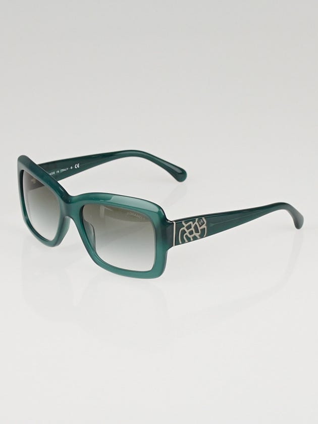 Chanel Green Frame Camellia Print Sunglasses- 5249