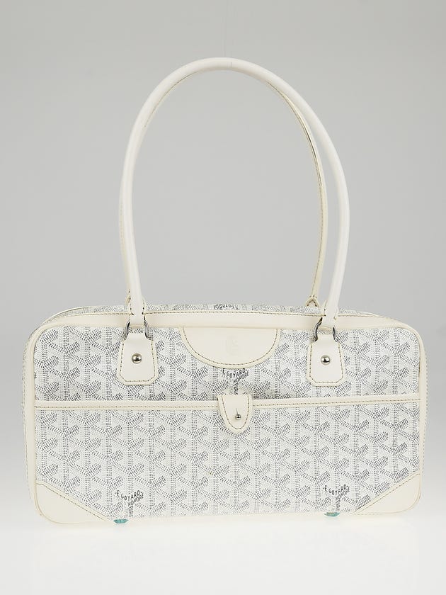 Goyard White Cheron Print Coated Canvas St. Martin Bag