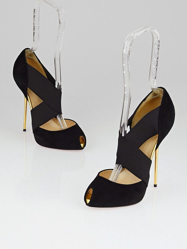 Christian Louboutin Black Suede Big Dorcet 120 Pumps Size 5.5/36