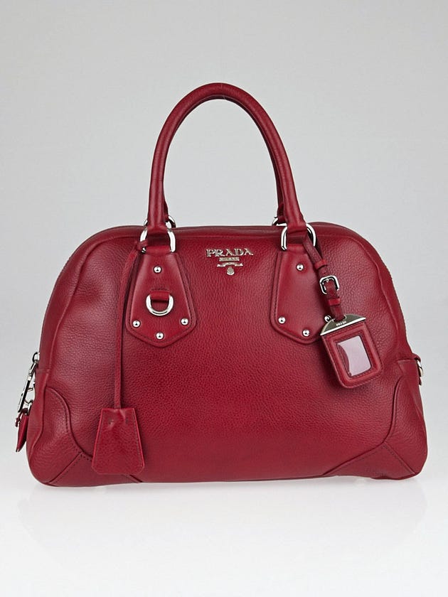 Prada Rubino Vitello Daino Leather Top Handle Bag BL0530