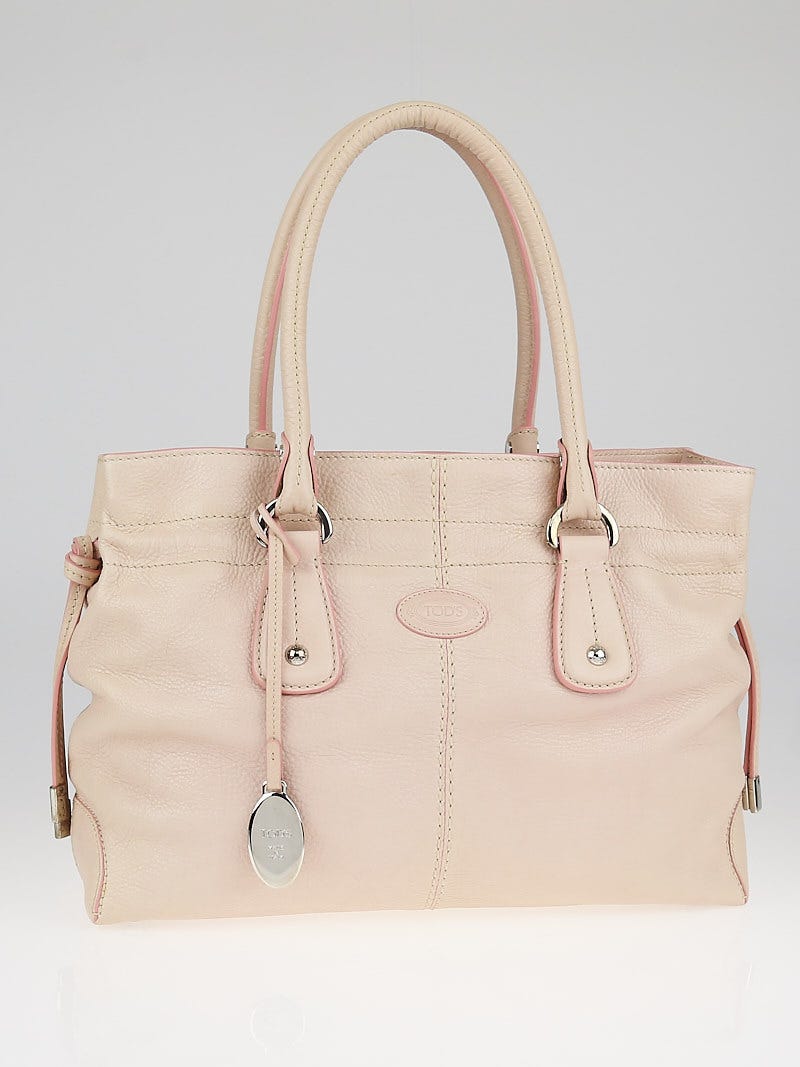 Tod's Pale Pink Leather New Restyling D-Bag Media Tote Bag