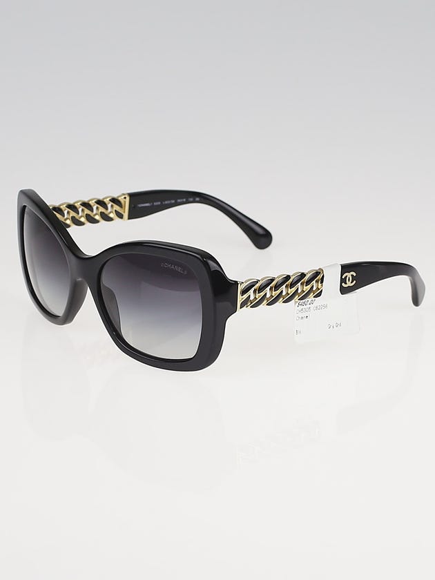 Chanel Black Square Frame Chain-Link Sunglasses-5305
