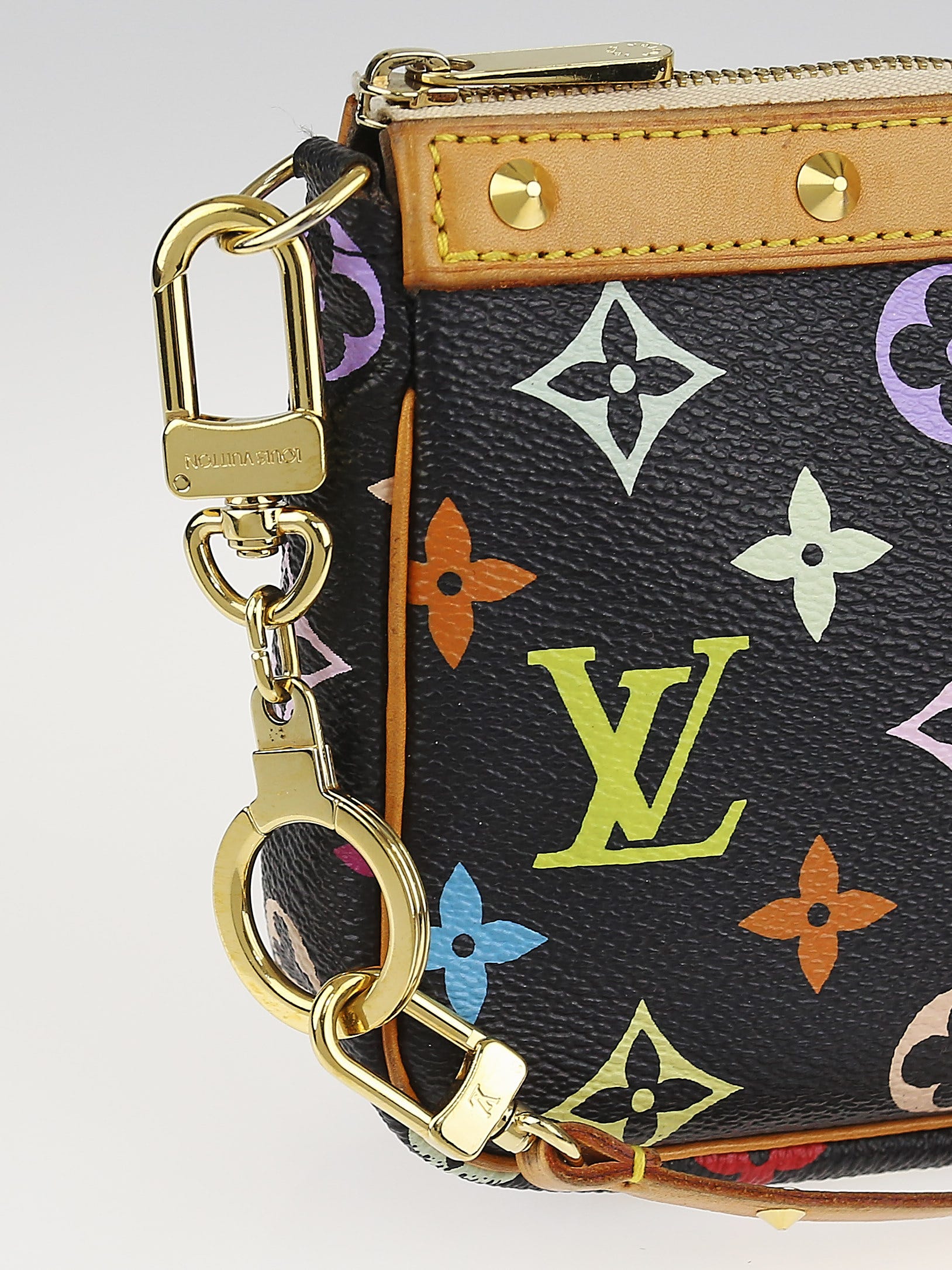 Louis Vuitton Black Monogram Multicolore Accessories Pochette Bag w/ Strap  Extender - Yoogi's Closet
