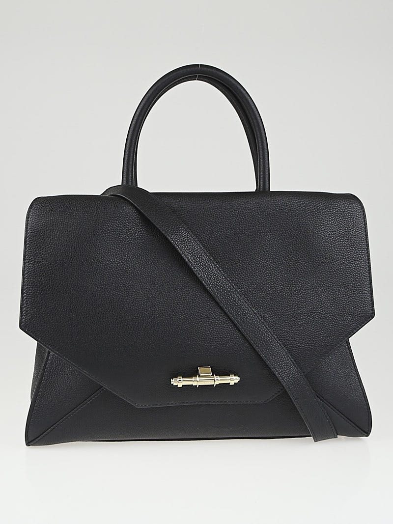 Givenchy Black Hawaii Leather Obsedia Medium Top Handle Bag