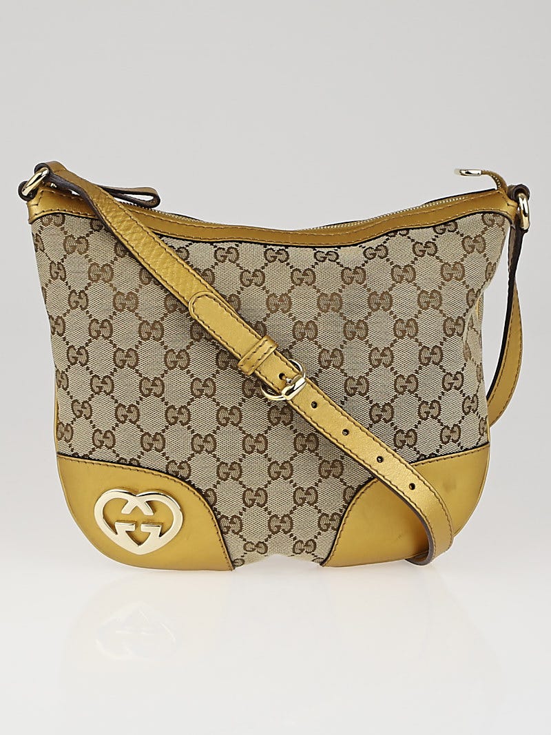 Gucci Beige/Gold GG Canvas Lovely Small Messenger Bag