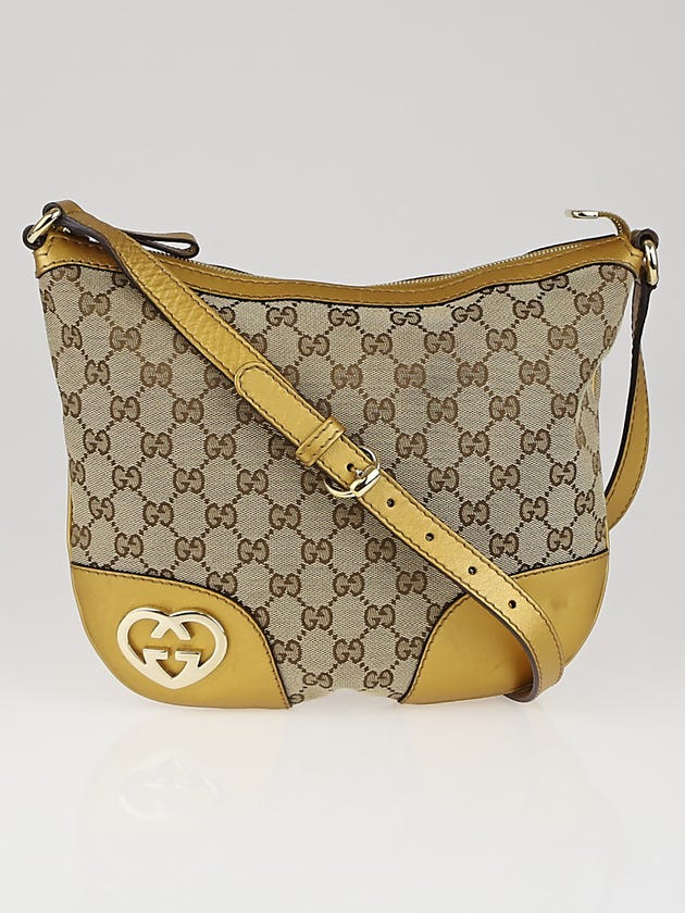 Gucci Beige/Gold GG Canvas Lovely Small Messenger Bag