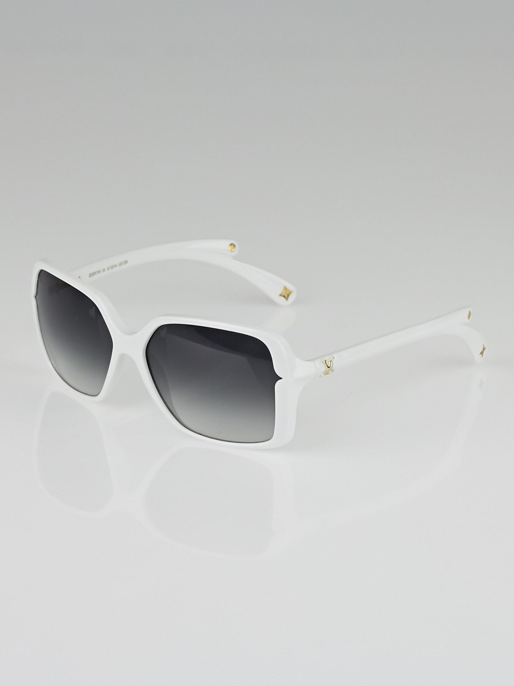 Louis Vuitton White Resin Frame Flore Carre Sunglasses - Yoogi's Closet