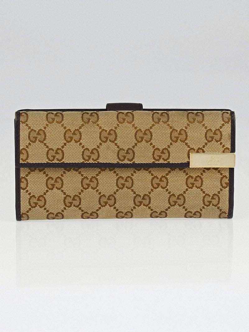 Gucci Beige/Ebony GG Canvas Trademark Continental Wallet