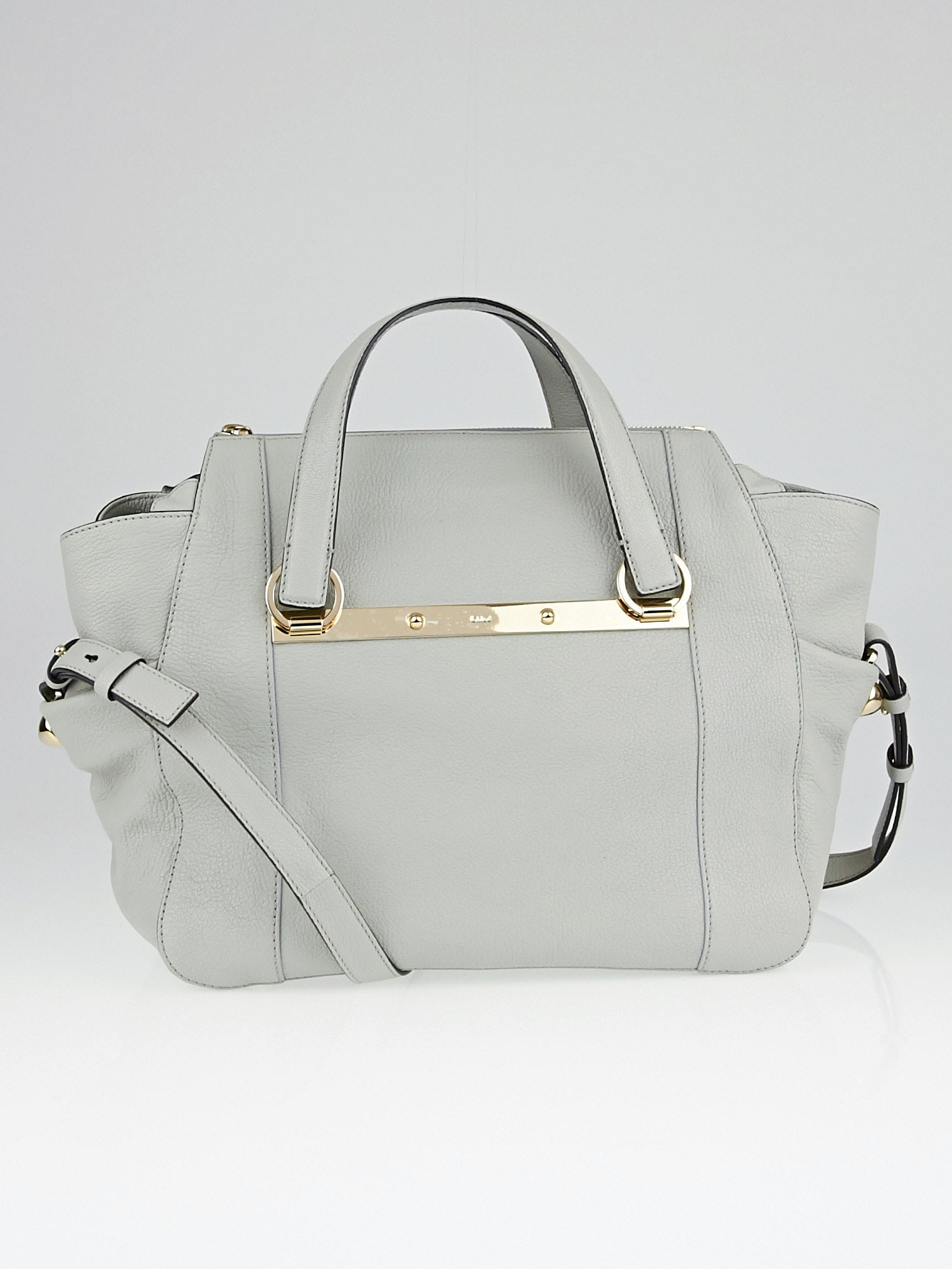 Chloe Marshmallow Grey Chevre Leather Bridget Bag | Yoogi's