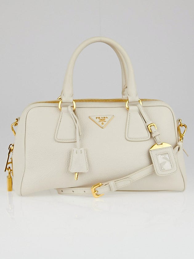 Prada Talco Vitello Daino Leather Top Handle Bag BL0867