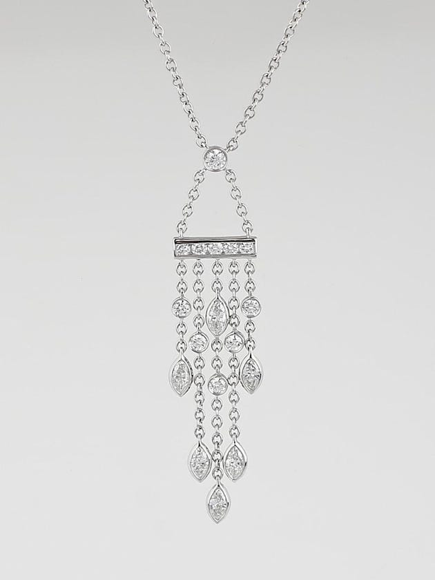 Tiffany & Co. Platinum and Diamond Swing Drop Pendant Necklace