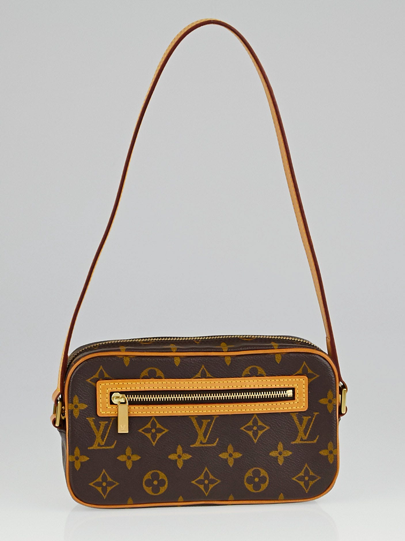 Louis Vuitton Brown Monogram Coated Canvas And Black Grained