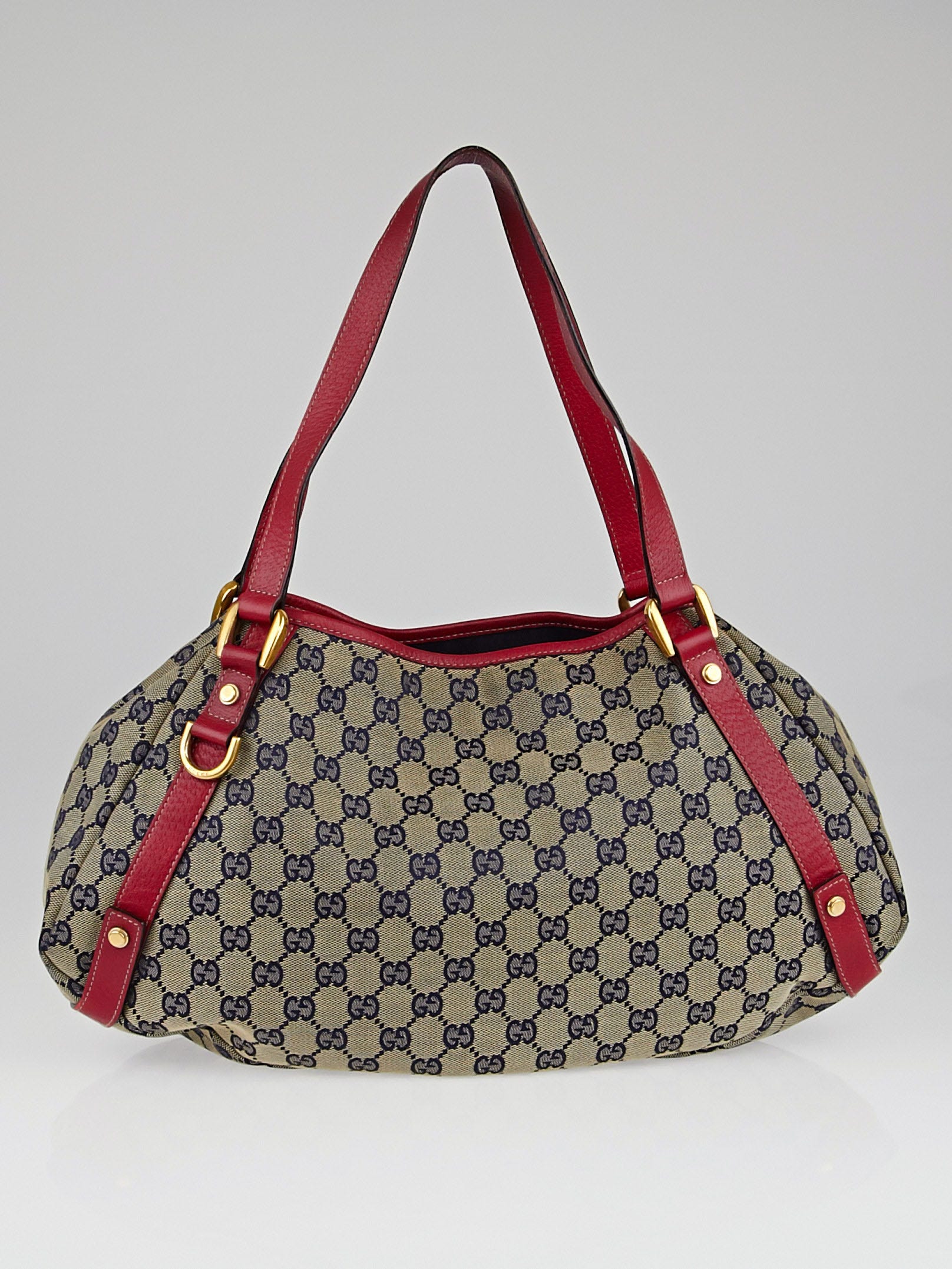 Gucci Blue/Red GG Canvas Abbey Medium Tote Bag