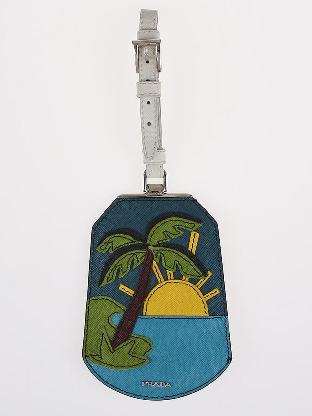 Prada Saffiano Leather Holiday Sun Luggage Tag